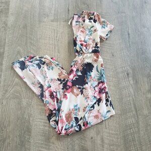 Vanilla Bay Cream Spring Floral High Low Dress.